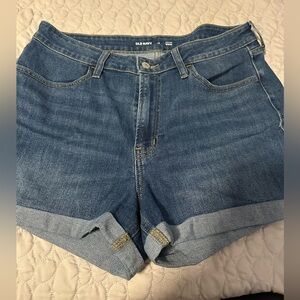 Old Navy Blue Denim Rolled Cuff Jean Shorts